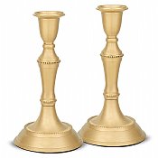 Traditional Aluminum Candlestick Set with Brass Finish