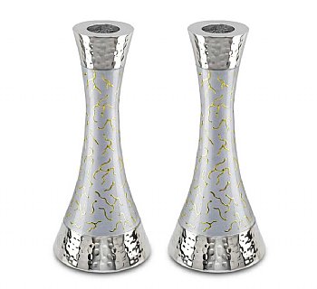 Elegant Decorated Candlesticks Set - Puzzle Pattern