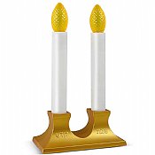 Double LED Shabbat Candlesticks - Gold