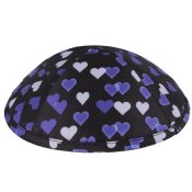 Hearts Design Kippot with Optional Personalization 