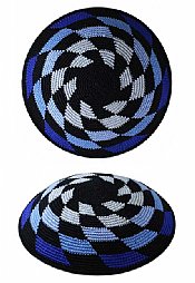 Supreme DMC Knit Kippot - Shades of Blue