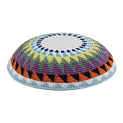 Supreme Quality DMC Knitted Kippot - Multi-Color Sun Beam