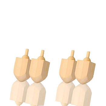 Large Unpainted Wood Dreidels - 10 Pack