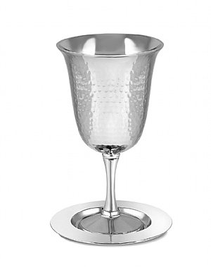 Passover Elijah Cup and Matching Coaster - Hammered Classic