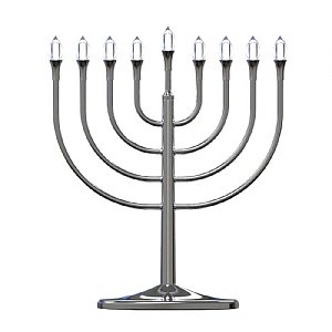 Large LED Electric Display Menorah with USB Option - 14'