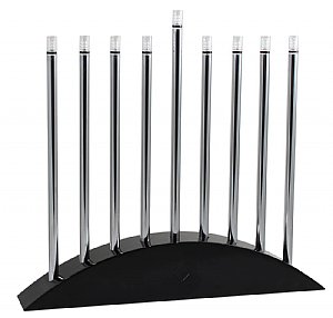 Large LED Electric Menorah - New Classic Black & Silver Arch Style