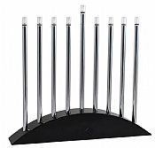 Large LED Electric Menorah - New Classic Black & Silver Arch Style