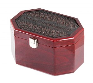 Mahogany and Bonded Leather Esrog Box