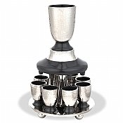 All Metal Kiddush Fountain with Enamel Dcor - Grey