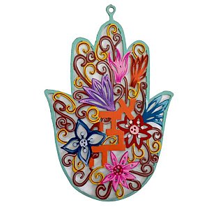 Hand Decorated Hamsa by Glushka Israel - Love