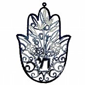 Hand Decorated Hamsa by Glushka Israel - Chai