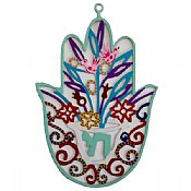 Hand Decorated Hamsa by Glushka Israel - Chai