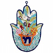 Hand Decorated Hamsa by Glushka Israel - Chai