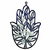 Hand Decorated Hamsa by Glushka Israel - Peace