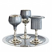 Aluminum with Enamel Havdallah Set - Slate Blue / Grey