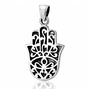 Sterling Silver Ornate Hamsa