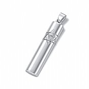 Sterling Silver Mezuzah Pendant - Tubular with Star of David