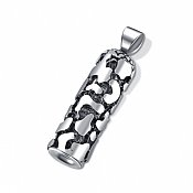 .925 Sterling Silver Mezuzah Pendant with Scroll - Cobblestone