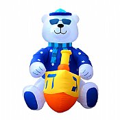 Jumbo Inflatable Lawn Chanukah Themed Bear - 11' Tall