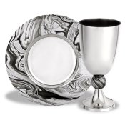 Elegant Kiddush Cup Set with Marble Decor