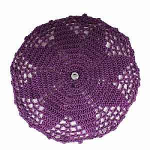 Hand Crochet Ladies Head Covers with Hidden Comb - Purple