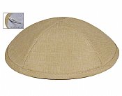 Deluxe Linen Kippot with Optional Imprint - Beige