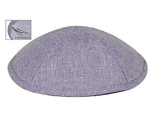 Deluxe Linen Kippot with Optional Imprint - Lavender