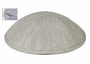 Deluxe Linen Kippot with Optional Imprint - Light Grey