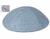 Deluxe Linen Kippot with Optional Imprint - Medium Blue