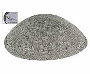 Deluxe Linen Kippot with Optional Imprint - Medium Grey