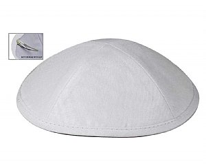 Deluxe Linen Kippot with Optional Imprint - White