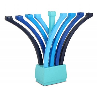 Artistic Bouquet Menorah - Multi Blue