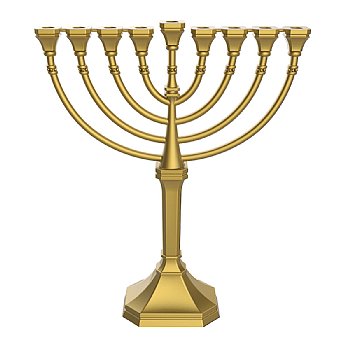 Satin Gold Traditional Classic Hanukkah Menorah 
