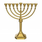 Satin Gold Traditional Classic Hanukkah Menorah 