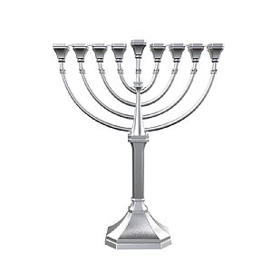 Satin Silver Traditional Classic Hanukkah Menorah - Graceous