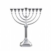 Satin Silver Traditional Classic Hanukkah Menorah - Graceous