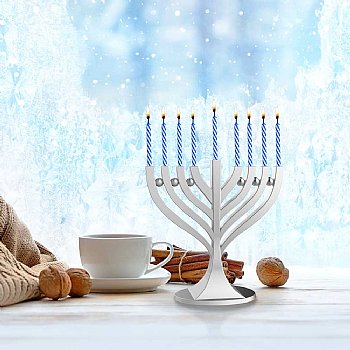Small Classic Menorah with Birthday Candles