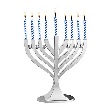 Small Classic Menorah with Birthday Candles