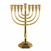Temple Style Solid Brass Menorah - 21' High