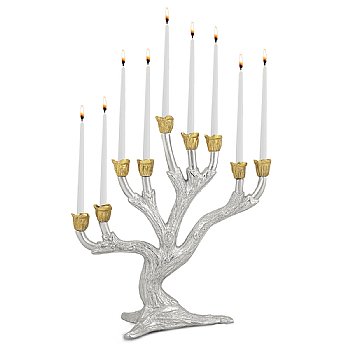 Exquisite Olive Tree Menorah 9 Branch candelabra