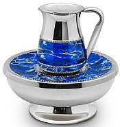 Stainless Steel Mayim Achronim Set with Marble Decal