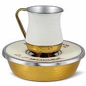 Brass and Enamel 3 Piece Mayim Achronim Set