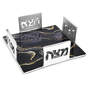 Aluminum Matzah Open Box with Marble Decal