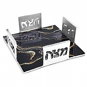 Aluminum Matzah Open Box with Marble Decal