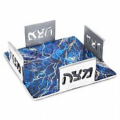 Aluminum Matzah Open Box with Marble Decal