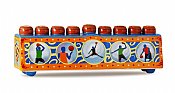 Ceramic Collectible Sports Menorah - Basketball