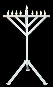 PVC Indoor / Outdoor Menorah with LED Bulbs - 52' Tall