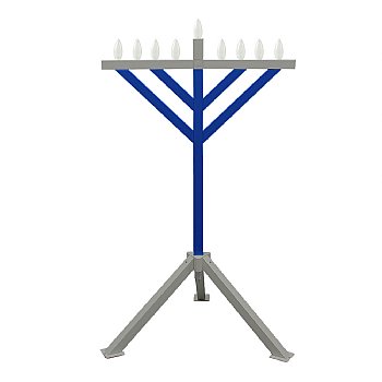 Large Floor Display Indoor/Outdoor Menorah Blue/Silver