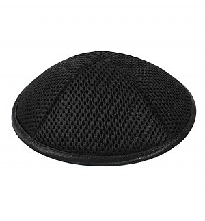 Deluxe Mesh Kippot with Optional Personalization - Black