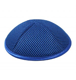 Deluxe Mesh Kippot with Optional Personalization - Royal Blue